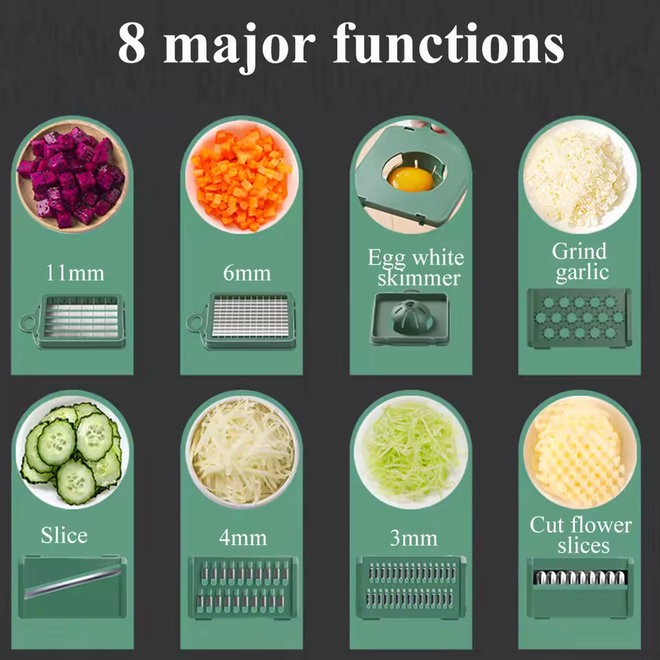 15-in-1 Manual Vegetable Chopper – Slicer, Dicer, Cutter & Grater