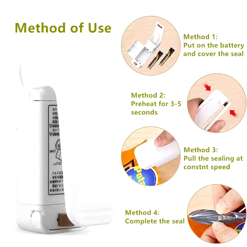 Mini Heat Sealer for Food Bags – Portable Snack Bag Resealing Tool