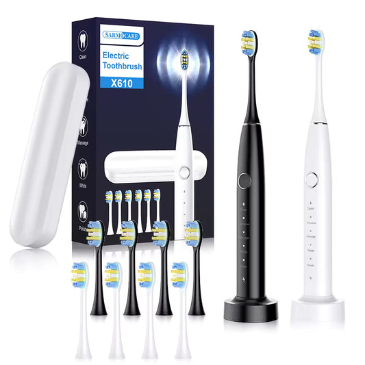 Sarmocare X610 Sonic Electric Toothbrush – 6 Heads & Travel Case
